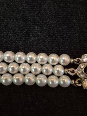 Pearl Costume Jewelry Lot: Single Pearl on Snake Chain, Faux Pearl Choker