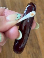 Vintage Tested Burgundy Bakelite Injected Black Gumdrop Dot Bangle Bracelet-RARE