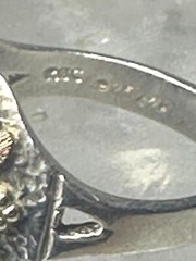 Black Hills Gold Ring onyx horse leaves cowgirl band sterling silver size 6 wome
