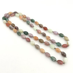 Vintage Multicolor Acrylic Long Beaded Ladies Colorful Strand Necklace 30″