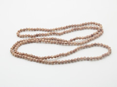 Vintage Beige Crazy Lace Agate 4.5mm Natural Stone Layer Necklace 35 In