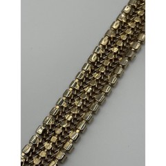 Vintage Hobe Bracelet Multicolor Rhinestone Gold Tone READ