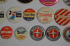 16 Vintage Pinbacks Buttons Disney Store Law DARE Yogi Jerry Lewis Drugs United