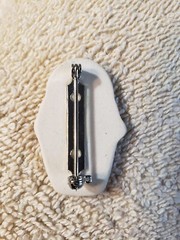 Porcelain Flower Basket Brooch 1.5″