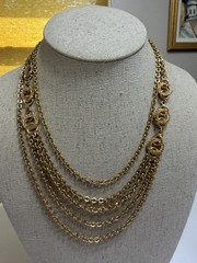 Vintage Monet Gold Tone Layered Varied Length 16”+ Necklace