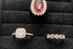 ✨Lot Of 5 Vintage To Now Beautiful Gemstone Estate Rings, All Size 9✨