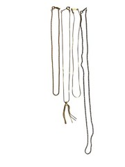 4 Napier Chain Necklaces, 3 Gold Tone, 1 Silver Tone Varies Lengths
