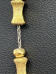 Vintage Monet Necklace Bracelet Demi Set Gold Tone Bamboo Design Strung on Chain