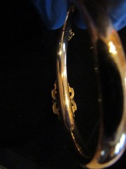 Antique Victorian Bates & Bacon Gold Filled Hinged Bracelet Monogram A pat 1905