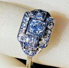 NATURAL EARTH MINED DIAMOND Original Antique Engagement Ring Deco Solitaire 14K