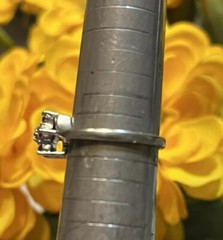 VTG 14k White Gold Ring Flower Pink Tourmaline Cluster Diamond Size 5.75 Estate