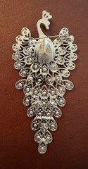 Elegant blue color Peacock Brooch Pin Rhinestone Bird Jewelry Gift – P-1003