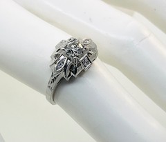Antique 1920’s Art Deco Platinum Diamond Engagement Ring