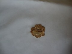 Vintage Cherry Blossom Cloisonne Purple & Red Enamel Gold Tone Scarf Clip