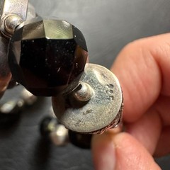 Vintage 48cm long Onyx & Hallmarked 925 Sterling Silver statement necklace 73g