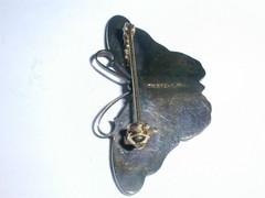 VINTAGE- OX- TINA OXAGER DENMARK STERLING ALL ENAMEL BUTTERFLY BROOCH- 1 5/8″!