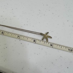 Carol Lee Starfish Necklace Gold Tone Rhinestone Chain Pendant Charm Star