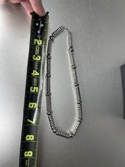 Vintage Monet Barrel Chain Necklace Silver Tone Chunky