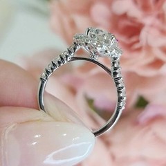 2Ct Oval Cut Lab Created Diamond Halo 14K White Gold FN Engagement Wedding Ring