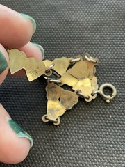 antique Norway sterling silver double heart bracelet 925 Enamel