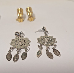 Lot of 6 Pairs Vintage Unbranded & 1 Branded Sterling Silver Fashion Earrings