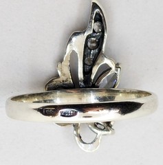 Vintage Luxury RING Silver 925 with Bright Stones-size: 9.5US(19.5mm) Ukraine#79