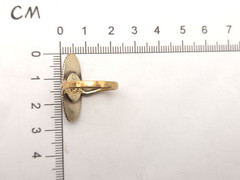 Vintage Sterling Gold Wash Signed JP Jane Popovich Navajo Elongated Jade Ring