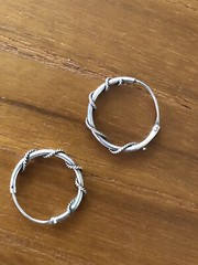 Beautiful Simple Bali Hoop earrings With Wire 0.75”Diameter,sterling silver New