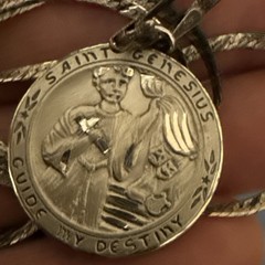 VTG Saint Genesius CREED Sterling Silver Guide my Destiny Pendant 24” 925 Chain