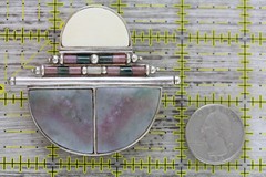 STUDIO DESIGNER ARTISAN AGATE SLAB STERLING SILVER BROOCH BEAUTIFUL RETRO 1990’S