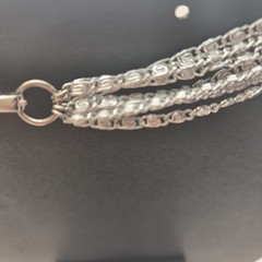 VTG Silver Tone Multi Strand S Link Choker Necklace 15 In