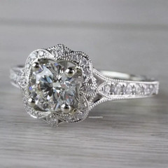 2.5Ct Vintage Art Deco Style Lab Created Diamond Wedding 14K White Gold FN Ring