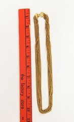 VINTAGE Classic Yellow Gold Tone Multi 6 Strand Chain 20″ Necklace