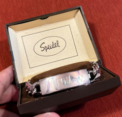 Vintage SPIEDELSILVER 8.5″ ID Bracelet Made in USA Identity Engraved TOM