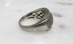Vintage Sterling Silver .185ctw Diamond Band Ring ~ Size 6.75 ~ 6.2g ~ 7-H405