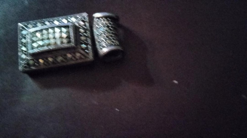Vintage Sterling Silver Pendant with design maracite