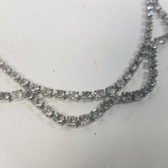 VINTAGE CORO RHINESTONE SILVER TONE CHOKER NECKLACE 14.5″