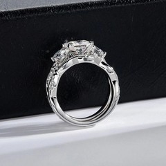 2.9Ct Princess Cut Lab Created Diamond Wedding Bridal Ring Set 14K White Gold FN