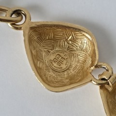 Vintage Givenchy Necklace 1980s Gold Tone Textured Dome