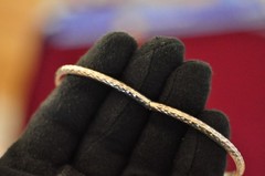 Vintage Sterling Silver Hinged Bangle Bracelet Diamond Cut Pattern 925 2.25in 6g