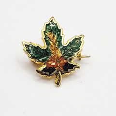 Maple Leaf Tiny Colorful Enamel Metal Vtg Scatter Lapel Necktie or Brooch Pin