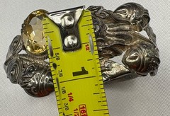 Vintage 925 Sterling Serpent Dragon Screw Hinged Bangle Bracelet 36 grams Nepal