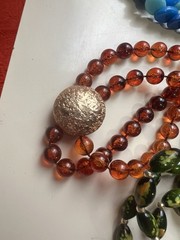 Vtg Costume Jewelry Lot Lucite Acrylic Faux Bakelite Amber Tortoise 11 Pc