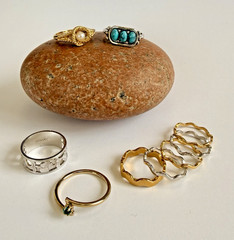 Vintage Avon Ring Lot of 5 from the 70’s 80’s Various Adjustable Sizes see photo