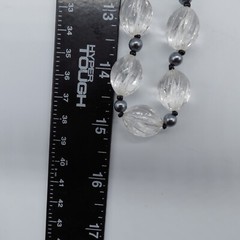 Vintage Clear Beaded Necklace Lightweight Retro 30″