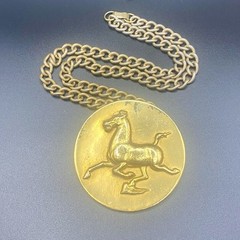 Vintage 1974 Alva Museum Replicas “Flying Horse of Kansu” Medallion Necklace