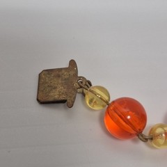 W Germany Necklace & Clip On Earrings Translucent Plastic Lucite Beaded Vtg