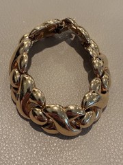Vintage Mid Century Jewelry Set – Gold Tone X and O Choker Necklace & Bracelet