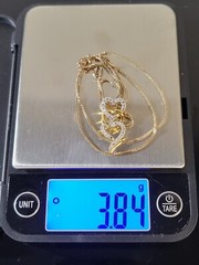 Vermeil 925 Sterling Silver Diamond Triple Heart Pendant 18″ Gold Necklace 3.8g
