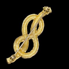 Vintage Brooch GoldTone Rope Twisted Knot Knotted 2.25″ Long